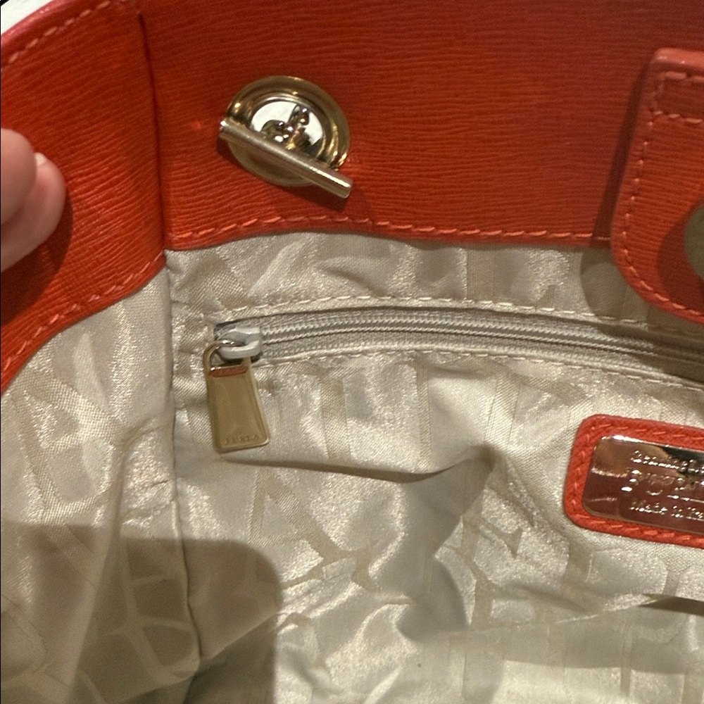 Furla Vibrant Red Tote with Gold Accents-NWOT Condition - Picture 9 of 15